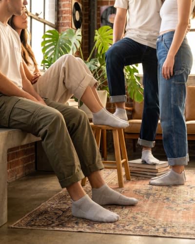 Image of BENKILS Bamboo Ankle Socks for Men & Women | Ultra-Soft, Odour-Free and Breathable | Padded Base and Anti-bacterial | 3X Softer than Cotton | Free Size Regular Socks.