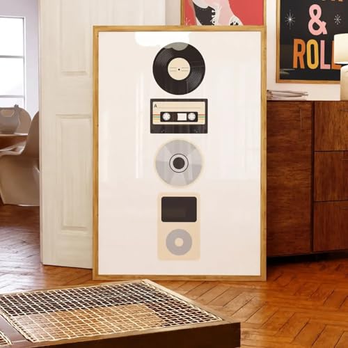 Affiche vintage en vinyle TONGYINLI - Impression sur toile pour salon retro 50x75cm sans cadre
