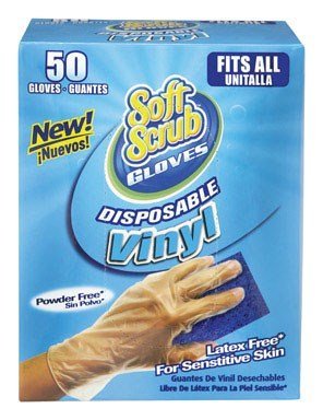 Soft Scrub Vinyl Disposable Gloves One Size Fits All Clear 50 pk