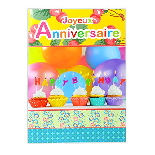 Image of mx-3009 Lily Chrysanthemum Large Maxi A4 Happy Birthday Card - Pink Flower