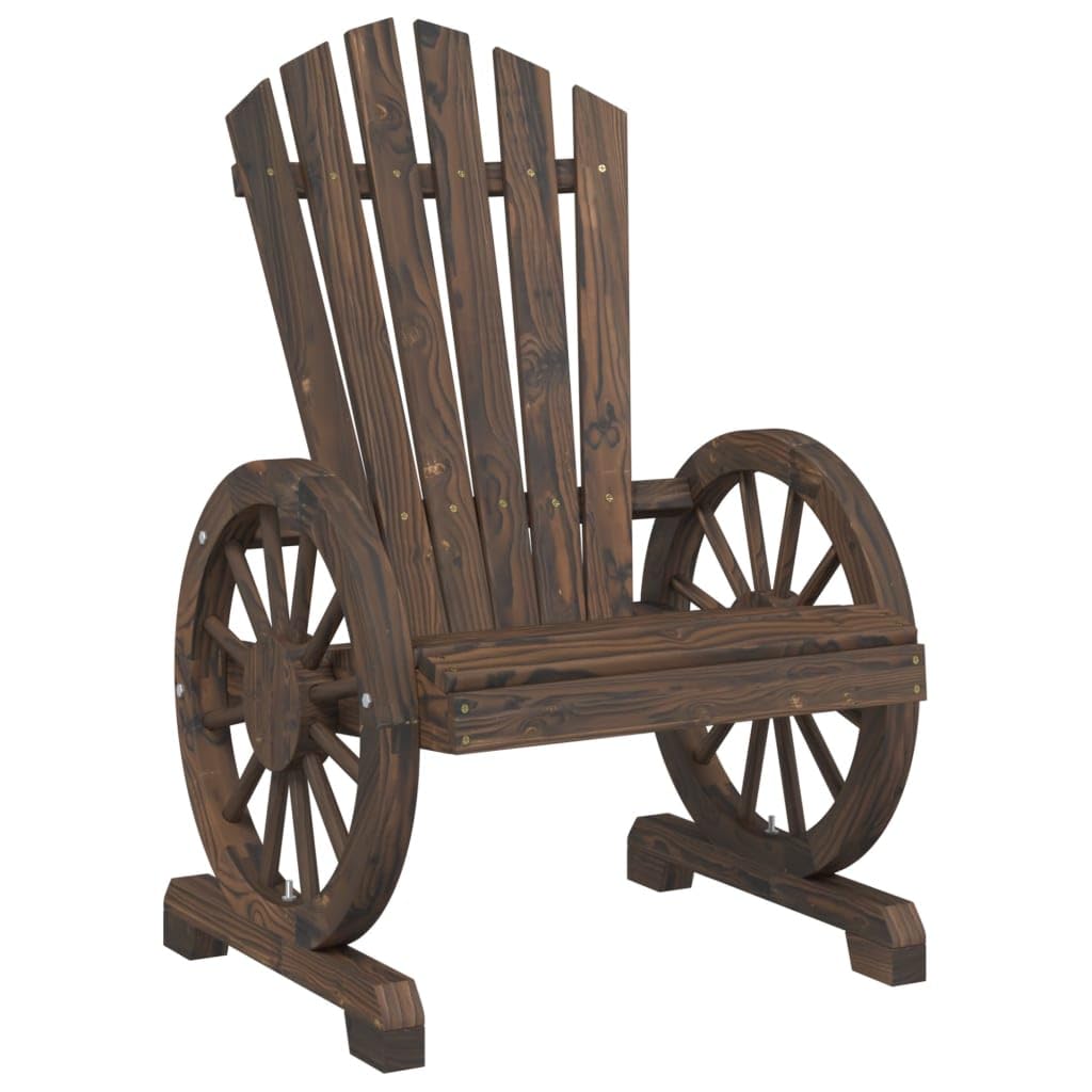 vidaXL Sillón de Jardín Adirondack, Tumbona con Respaldo Reposabrazos, Silla de Picnic, Mueble para Patio Terraza, Madera Maciza de Abeto
