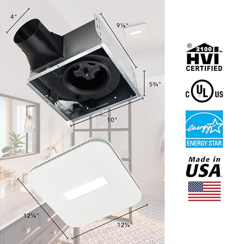 Image of Broan-NuTone AE80LK Ventilation with LED CleanCover and Roomside Installation, ENERGY STAR Certified, 80 CFM, 0.7 Sones, White