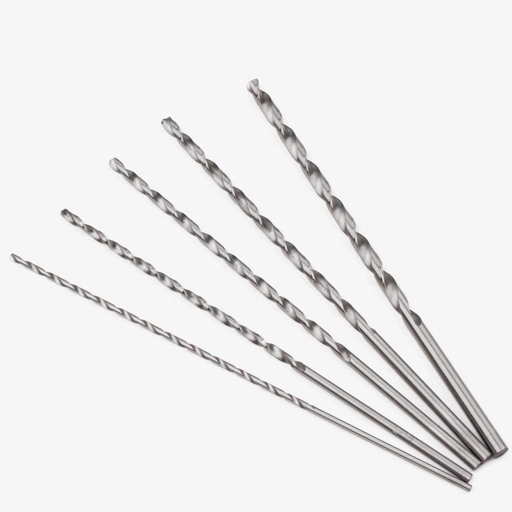 5 PCS Extra Long Twist Drill Bits,Spiral Drill Bits High Hardness 150 mm Long High-Speed Steel Wood Drill Bits,2/3/3.5/4/5mm for Wood Plastic Aluminum Masonry DIY Home Building Drill Bits (A)