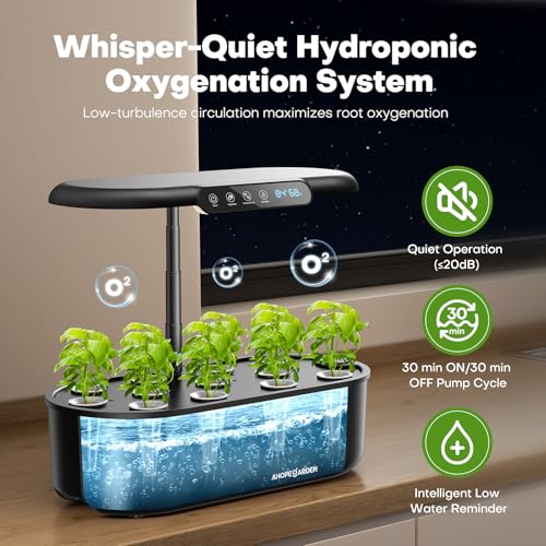 Image of Ahopegarden Hydroponics Growing System: 12 Pods Temp & Humidity Display