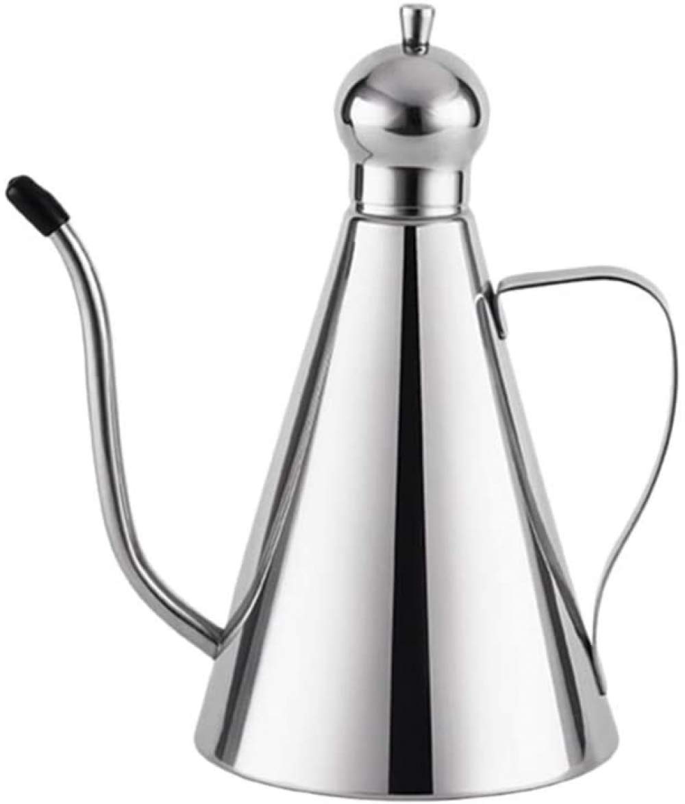 Lata De Aceite De Oliva Botella Dispensadora De Aceite De Acero Inoxidable Aceite De Metal Vinagre Bureta Recipiente para Salsa-1 L