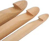 Zerodis Artesanato para Iniciantes Ganchos de crochê Conjunto de Ganchos de crochê de Madeira 3 Unidades 15mm 20mm 25mm Agulhas de tricô Grandes e Grossas Agulhas de Ferramenta Grande de Tecelagem para Fios Grossos para Bordado à Mão