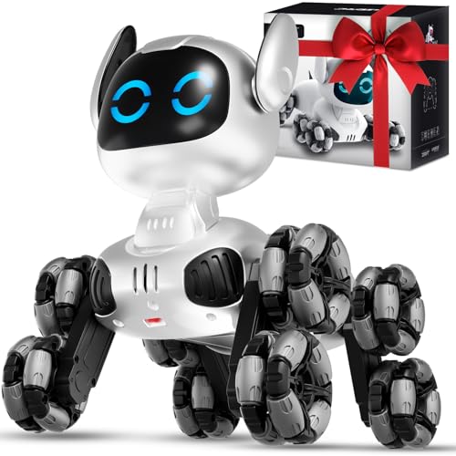 4DRC Robot Dog Toys for Kids, Remote Control Robots Dog with Auto-Demonstration, RC Stunt Remote Control Smart Robot for Age 8 9 10 11 12 Year Old...