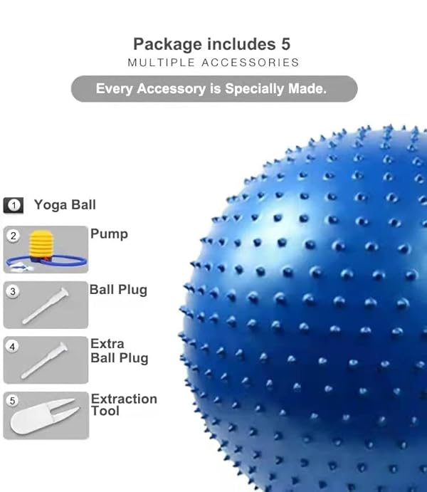 penepico Large Sensory Massage Ball for Kids, 33.5" 85CM Bouncy Exercise Balls for Toddlers, Big Inflatable Toys with Tactile Spikes, Outdoor Giant Yoga Ball, Large Beach Balls by penepico - Image 6