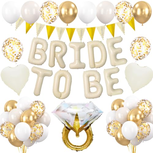 Balão de Bride to Be, conjunto de balões cor creme com letras Bride to Be, conjunto de decoração Bride to Be, para despedida de solteira, para mulher, conjunto de balões decorativos para despedida de solteira