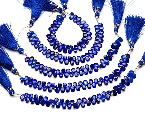 Lapis lazuli véritable d'Afghanistan en fil de perles poires facettées haut de gamme LKBEADS