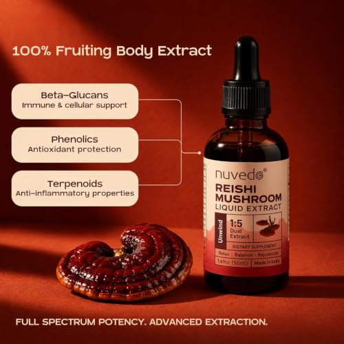 Image of Nuvedo Reishi Mushroom Liquid Extract | 10 mL | 1:5 Dual Extract