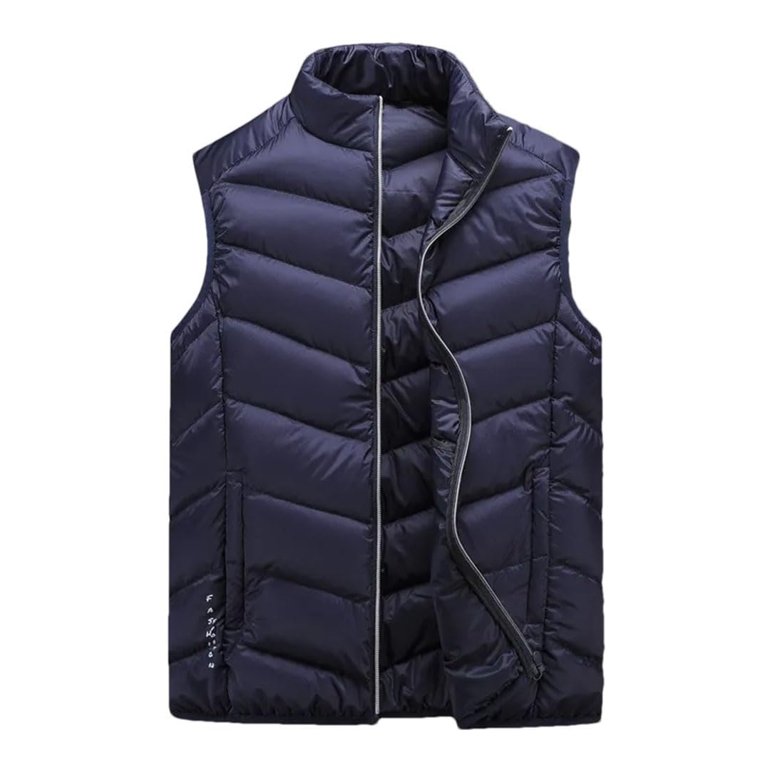 Vogrtcc Chaleco Informal De Plumón Para Hombre, Chaleco Ligero Y Fino Con Cuello Levantado, Chaleco Sin Mangas Cálido