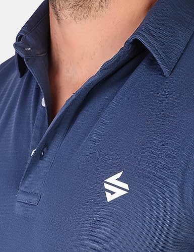 Image of John Ally Men's Gym Sports Polo T-Shirt: Stay Cool, Dry, and Comfy - Perfect for Workout and Casual Wear