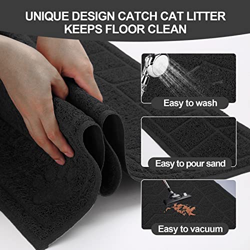Image of Cat Litter Mat, Litter Trapping Mat Soft on Kitty Paws, 47 inch x 35 inch Kitten Litter Box Mat for Cleaner Floors, Waterproof, Easy Clean, Durable XL Large Size Cat Litter Pad for Kitten.