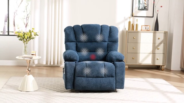 Sillón reclinable manual beige tejido cómodo miniatura 7