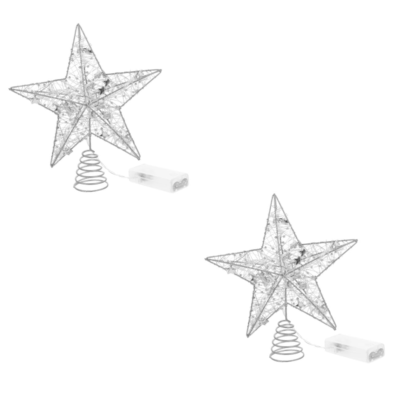 Didiseaon 2pezzi Puntale Albero Di Natale Con Led Forma Di Stella Decorazione Natalizia Elegante Per Alberi Uffici e Negozi Facile Da Installare Aspetto Nobile e Lussuoso