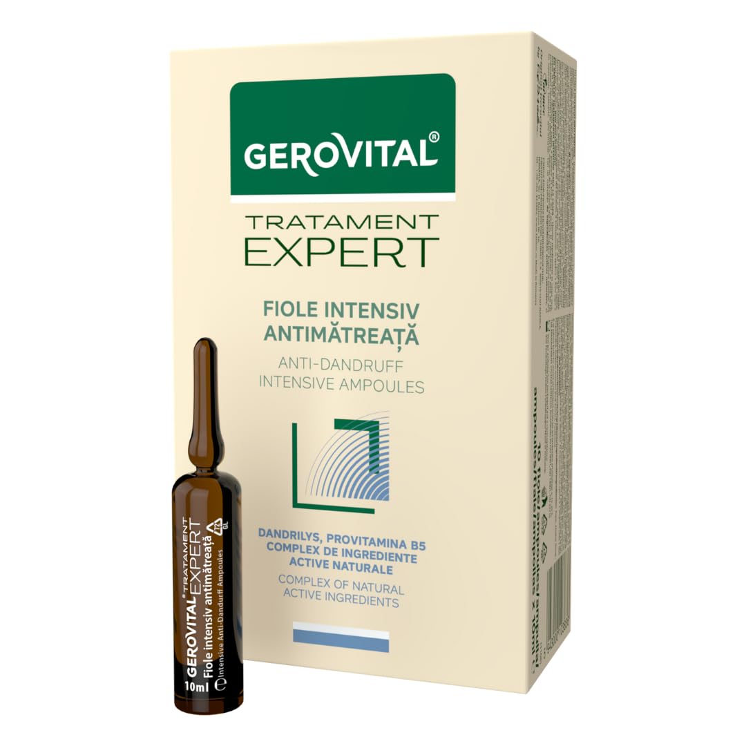 Tratament Expert Intensive Anti-Dandruff Vials – Treatment for Dry & Oily Dandruff with Dandrilys & Provitamin B5, Soothes & Moisturises for Healthy Scalp, 10 Ampoules x 10ml