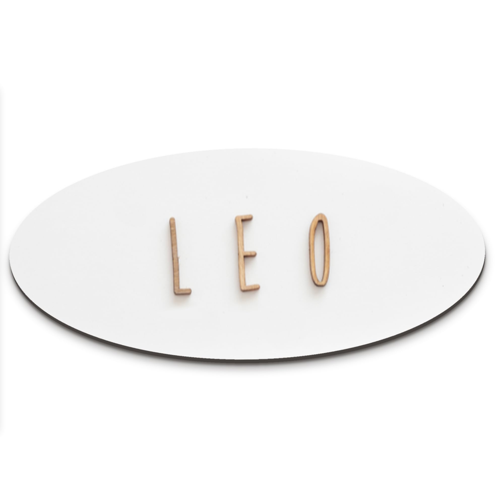 Placa Habitación Personalizada con Nombre. Regalos de Madera Personalizados. Letrero de Madera Adhesivo para Habitación Infatil Niño/a Bebé. Placa Personalizada Ovalada