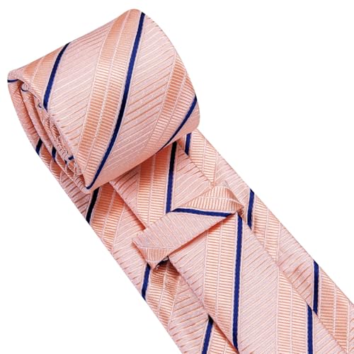Image of Dubulle Mens Tie Set Solid Paisley Silk Striped Necktie for Men with Cufflinks Tie and Pocket Square