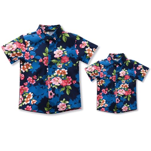 Image of Daddy and Me Matching Outfits Hawaiian Father and Son Matching Shirts for Family Photoshoot Summer Men Boys Father's Day Tops