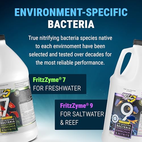 Image of Fritz Aquatics FritzZyme 9 Live Nitrifying Bacteria Naturally Removes Amonia & Nitrite for Saltwater Fish (64-Ounce)
