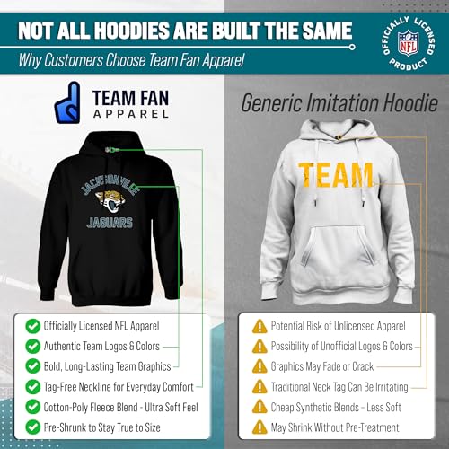 Image of Team Fan Apparel NFL Gameday Hoodie Pullover Sweatshirt for Men and Women | Officially licensed NFL Gameday fleece pullover - kangaroo pocket, ribbed cuffs, drawstring hood, unisex fit