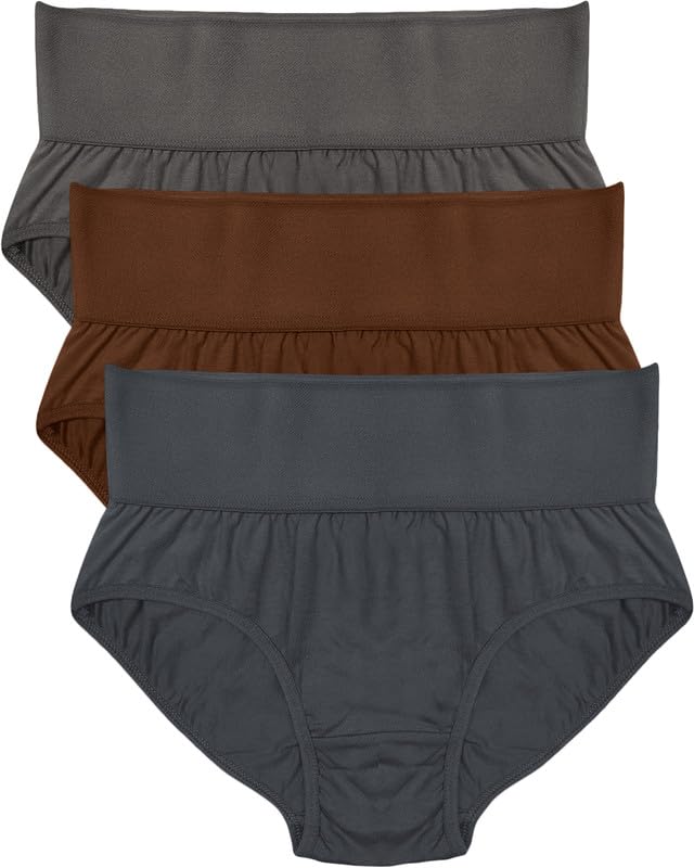 Image of Soft & Comfy Hipster Panties for Women - Pack of 3, 100% Pure Cotton, Wide Elastic Waistband, Multicolor, Perfect for Everyday Wear