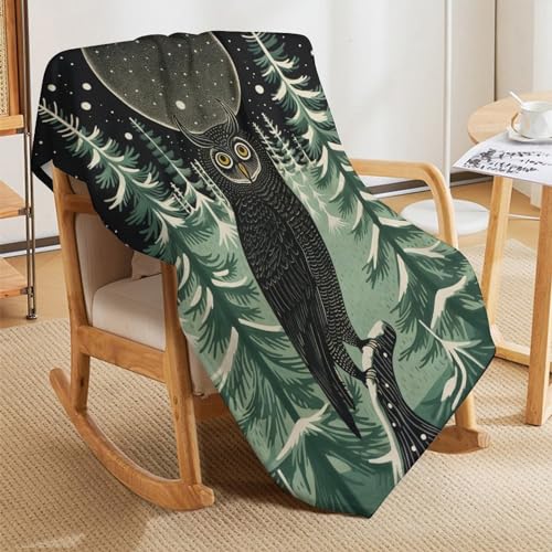 Manta de búho grande de 100 x 130 cm supersuave y mullida para proteger del frío 5