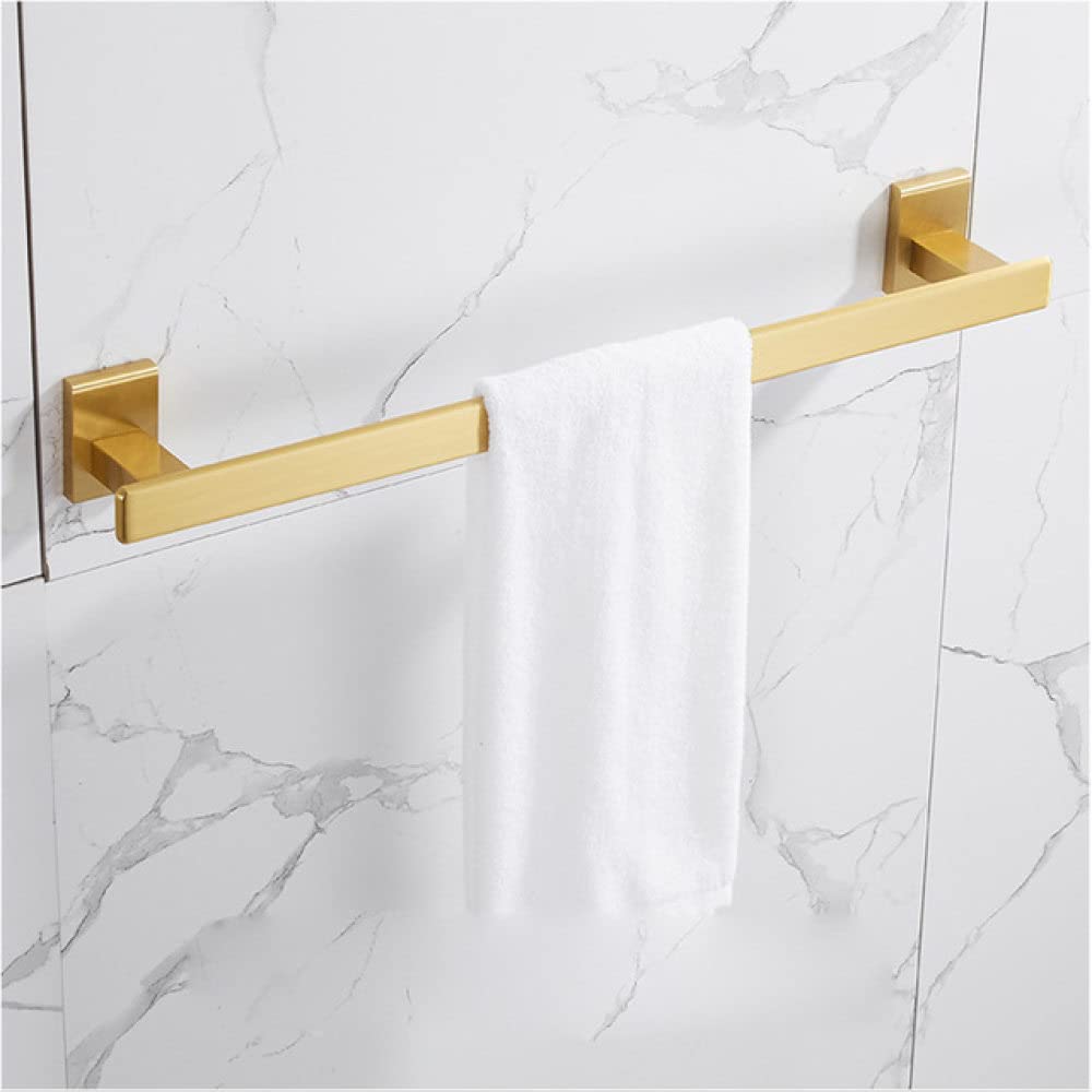 Juego de accesorios de baño dorados con estante, toallero, soporte para papel, soporte para cepillo de inodoro y barra de toalla individual, juegos de accesorios de baño