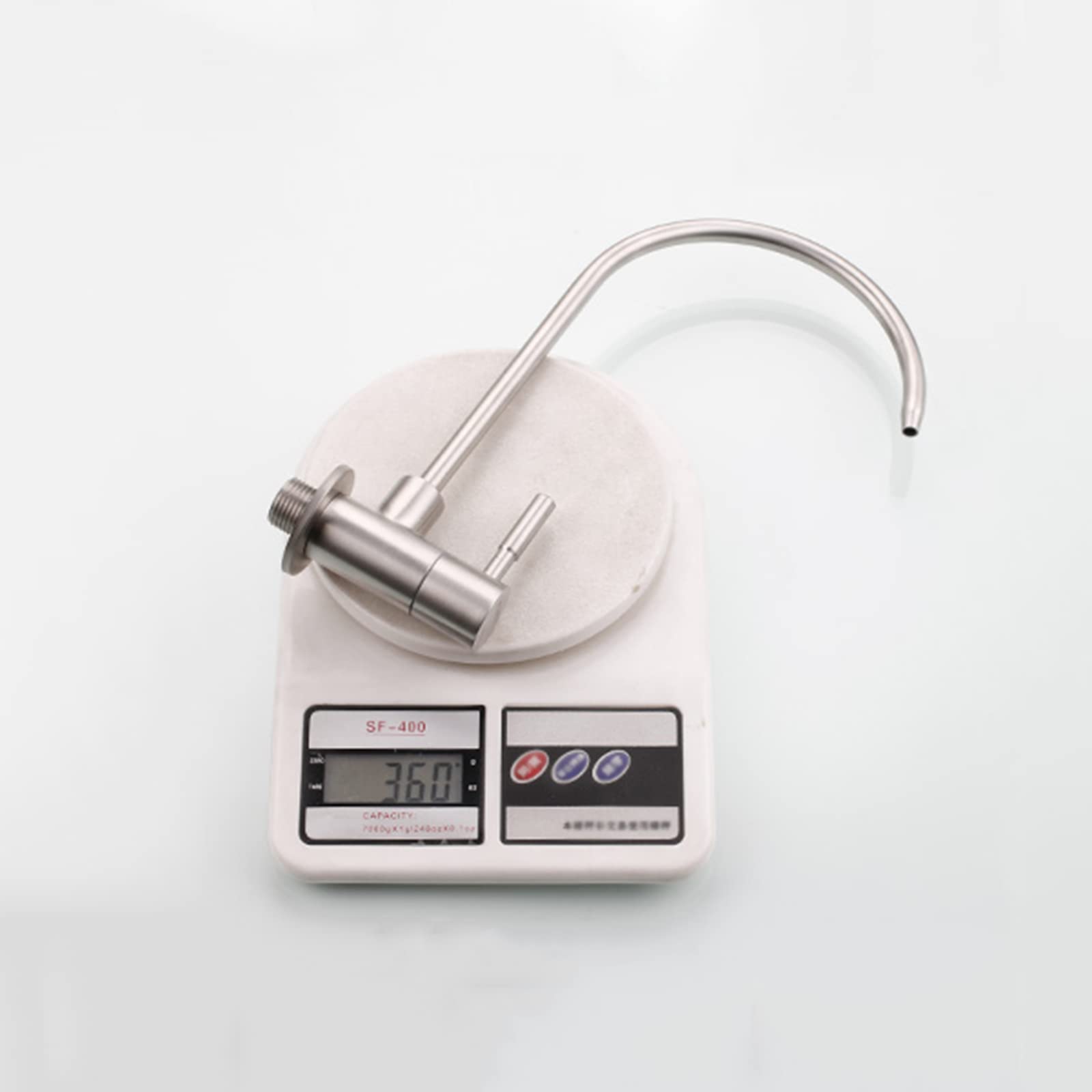 Grifo de Cocina, Grifo con Filtro de Agua, Solo Frío, ósmosis inversa, Acero Inoxidable, Montaje en Pared, Grifo para Fregadero, Cepillado C