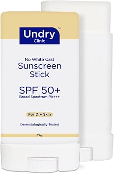 Undry Sunscreen Stick with Vitamin C; Sunscreen SPF 50 for Face for Women & Men; Dermatologically Tested Sun Scree Sunscreen Stick 13gm