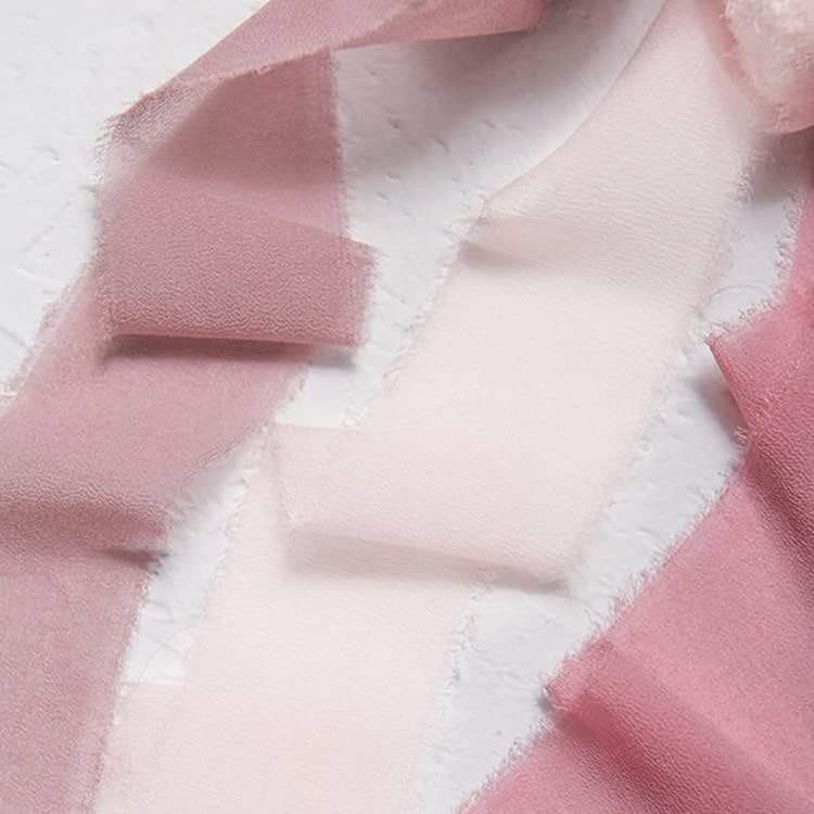 Dloapesy 3 Rolls Handmade Fringe Chiffon Silk Ribbon Gauze 1.5" x 3Yd Ribbons Set for Wedding Invitations Bridal Bouquets - Image 4