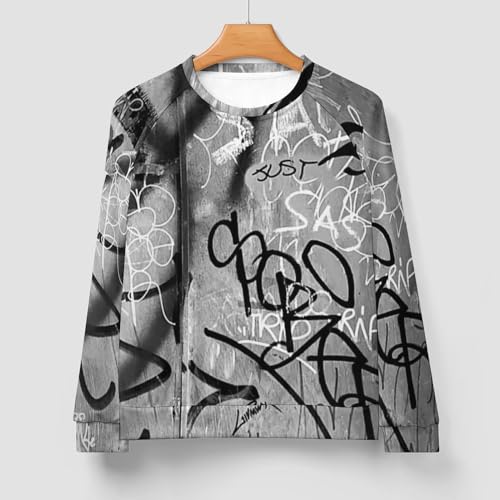 Men's Hip Hop Sweatshirt Graffiti Print Pullover Street Tops3