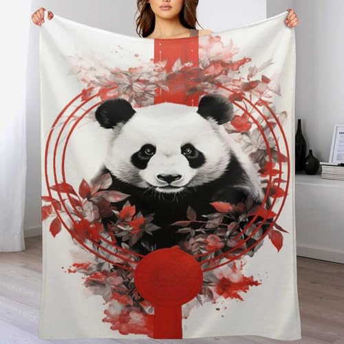 Plaid couverture panda en flanelle chaude contre les frissons du soir