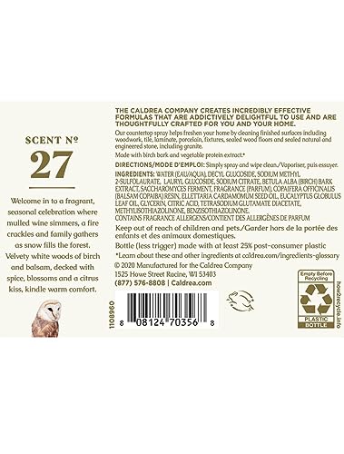Image of Caldrea Multi-surface CounterTop Spray Cleaner, Made With Vegetable Protein Extract, Gilded Balsam Birch Scent, 16 Oz