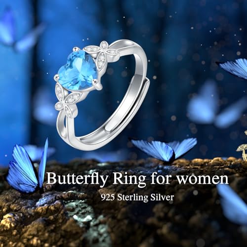 MultiColor Gemstone Rings for Women 925 Sterling Silver Colored CZ Statement Rings for Ladies 5