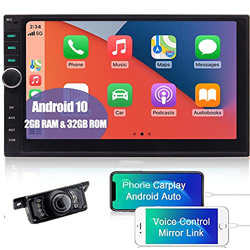 New Product Android Auto Double Din Car Stereo Touchscreen Carplay Car Radio GPS Navigation Bluetooth with Backup Camera in Dash 2GB 32GB Head Unit 7 inch WiFi Mirrorlink Car Entertainment Multimedia Play USB SD