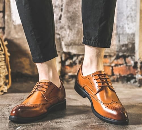 Men's Wingtip Oxfords Casual Shoes Dress Formal Leather Cap Toe Derby Shoes Lace Up Walking Fashion Low-top Leather Shoes for Wedding Prom Business4