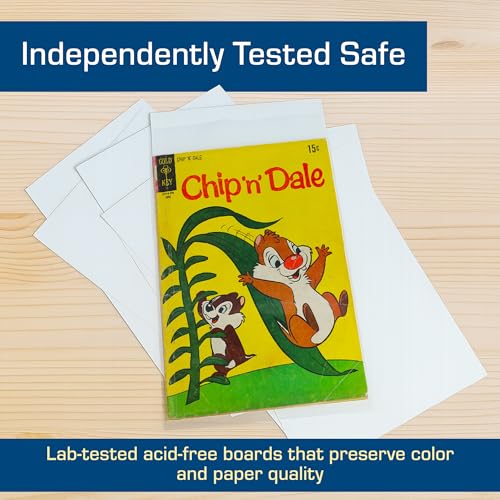 BCW Silver Comic Book Backing Boards 7" x 10.5" – 100 Pack | Certified Acid-Free | Comic Book Boards for Fabric Storage & Silver Age Comic