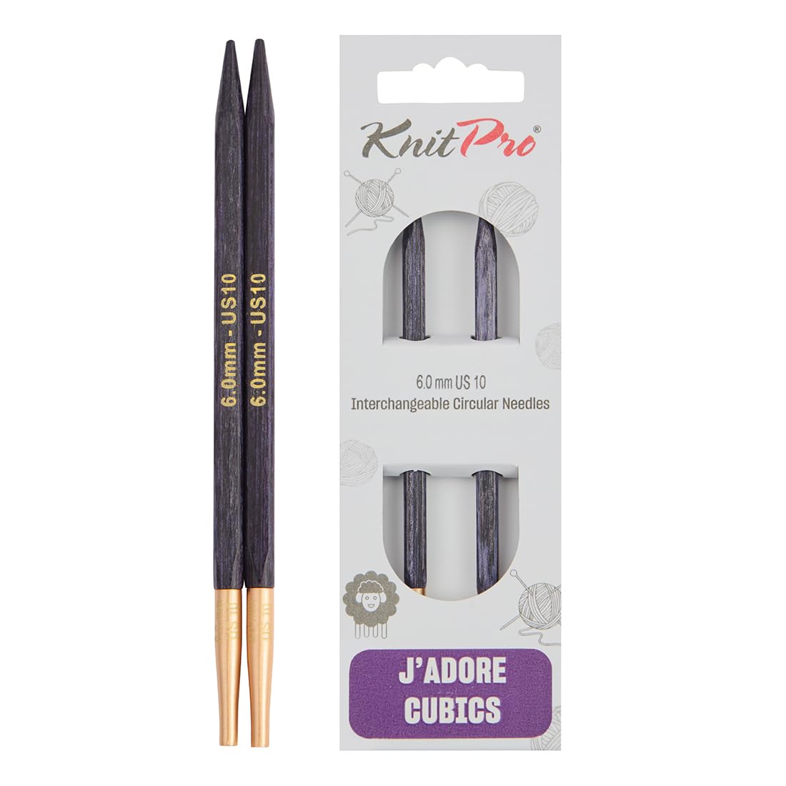 KnitPro J’Adore Cubics Interchangeable Circular Needles 4" (10cm) | 6.00mm