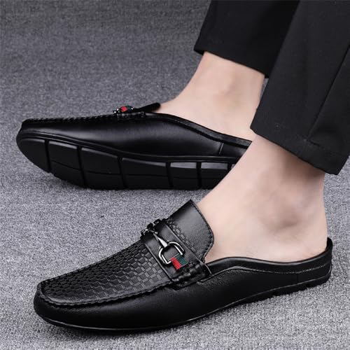Men's Slippers Slip-On Loafers Leather Formal Wear Casual Open Back Sandals3