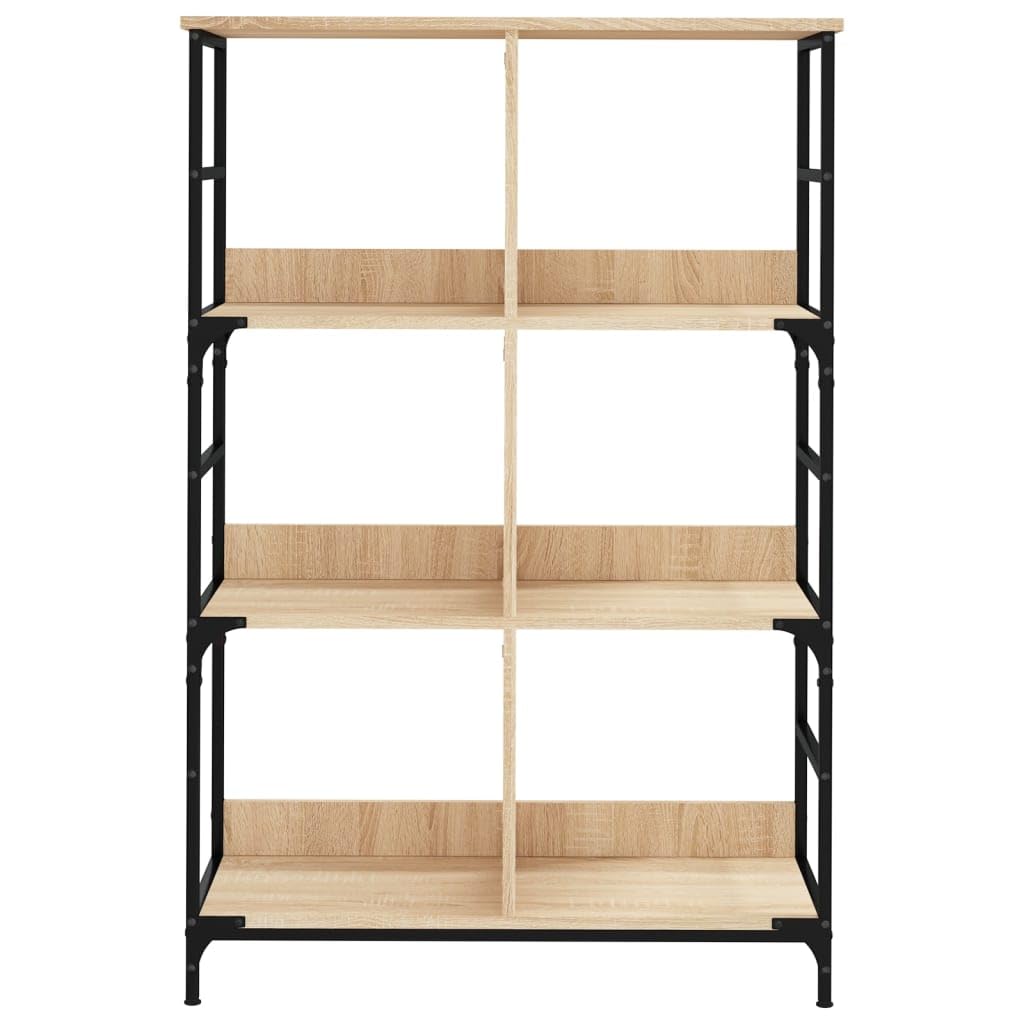 Scaffale da soggiorno per libri e decorazioni, in rovere Sonoma, 78,5 x 33 x 117,5 cm, materiale in legno per libri, soggiorno, studio, ufficio