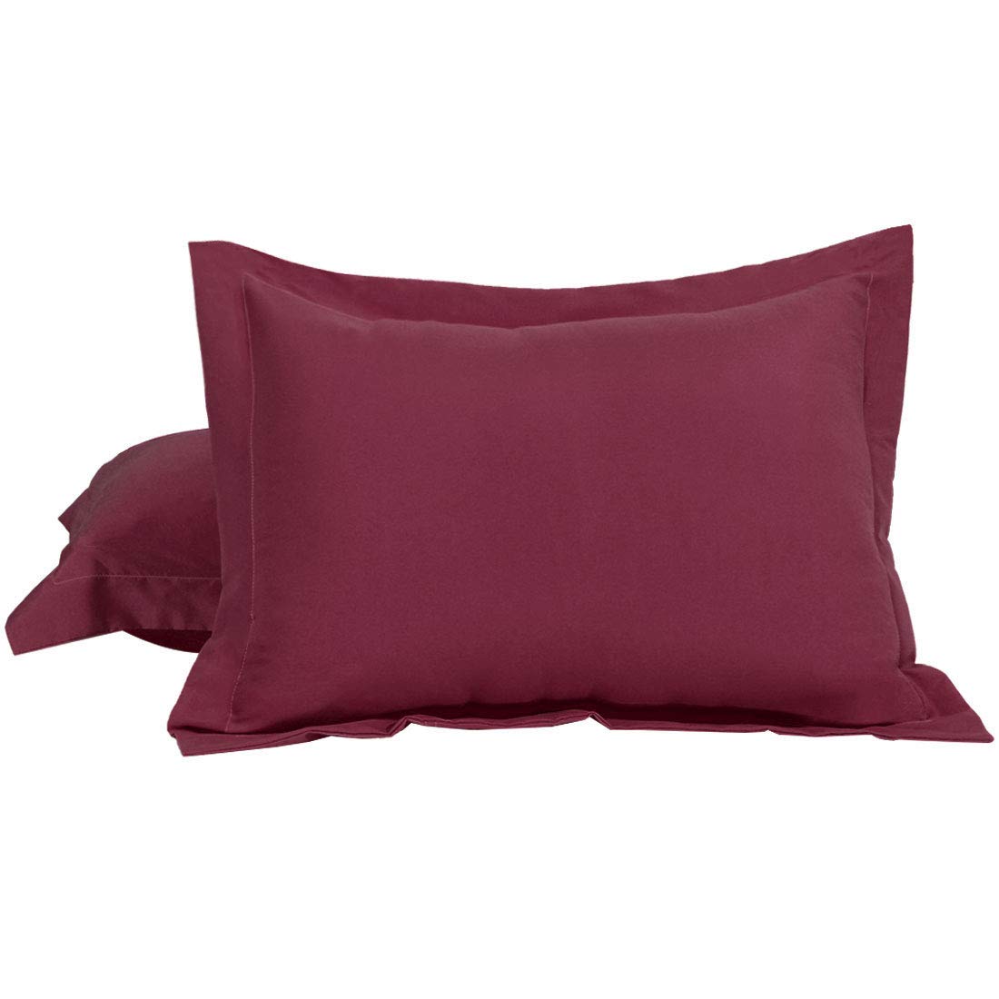 sourcing map Pillow Shams 2 Pack Soft Brushed Microfiber Envelope Closure Pillowcases Wine Red 50 x 90cm