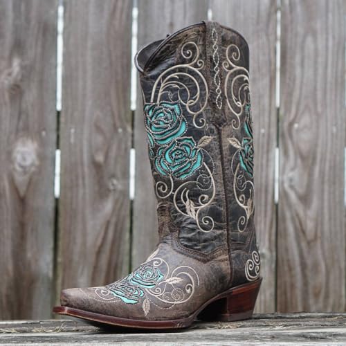 Soto Boots Turquoise Rose Country Cowgirl Boots M500324