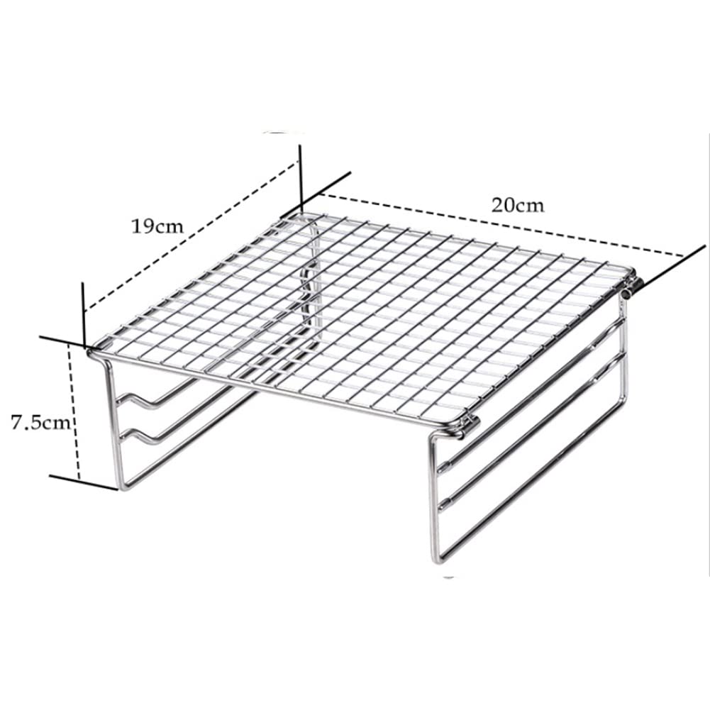 Grille de cuisson pliante - Mini barbecue d'extérieur en acier inoxydable - Pour pique-nique, randonnée, camping, barbecue