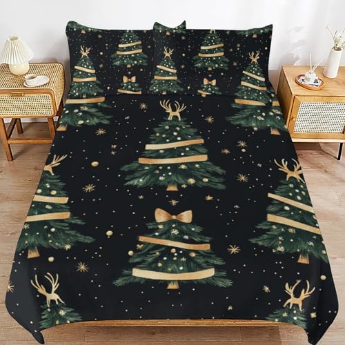 Housse de couette 200x200 Père Noël avec 2 taies d'oreiller - 2