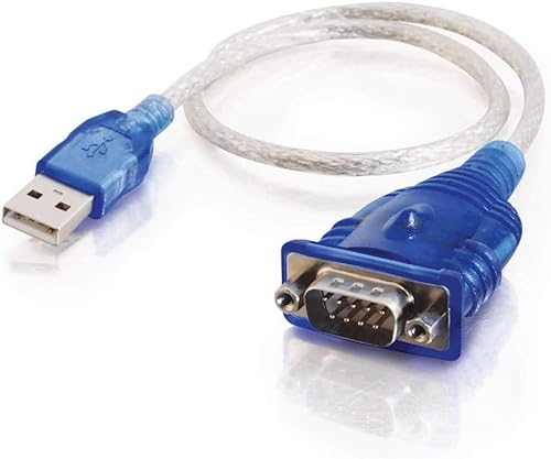 C2G 26886 USB a DB9 RS232 Cable adaptador serial, 1.5 pies de largo, azul