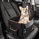 Angooni Hunde Autositz für Kleine bis Mittlere Hunde - Booster Hundesitz - Hundeautositz mit Aufbewahrungstaschen - Verwandelbarer Hundekorb Auto mit Plüschkissen für Vordersitz Rückbank (Schwarz)