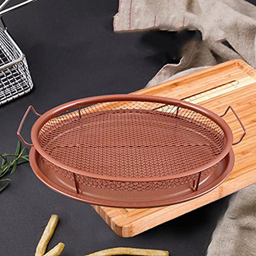 WFHTU-Mesh-Baking-Tray-Non-Stick-Round-Baking-Pan-Chips-Crisping-Basket-Microwave-Oven-Copper-Baking-Tray-BBQ-Tray-Baking-Tool