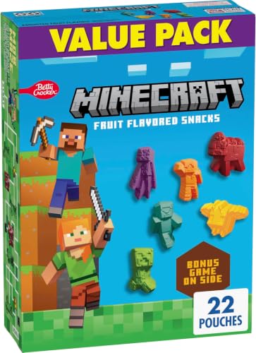 Image of Minecraft Fruit Flavored Snacks, Fat Free and Gluten Free Snacks, 17.6 oz, 22 Count, (Pack of 6)